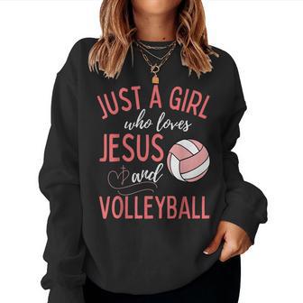 Just A Girl Who Loves Jesus And Volleyball Christian Women Sweatshirt - Thegiftio UK