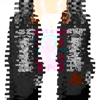 Just A Girl Who Loves K-Pop Cute Axolotl Women Sweatshirt | Seseable UK