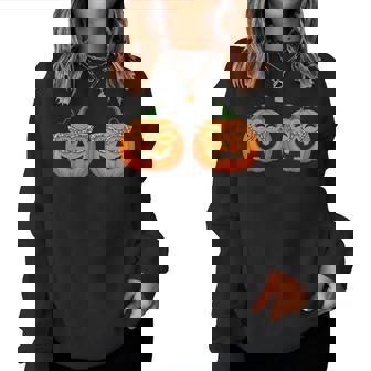 Just Here For The Pumpkins Halloween Couple Men Women Sweatshirt | Mazezy