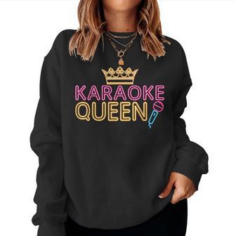 Karaoke Singer 80S Retro Vintage Karaoke Queen Women Sweatshirt - Thegiftio