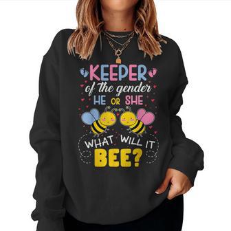 Keeper Of Gender He Or She What Will It Bee Gender Reveal Women Sweatshirt - Thegiftio