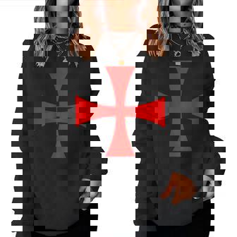 Knights Templar Cross Catholic Christian Order The Crusades Women Sweatshirt | Seseable FR