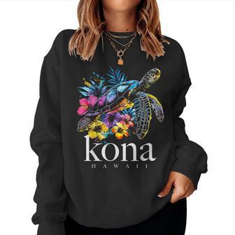 Kona Hawaii Sea Turtle Hawaiian Surfer Souvenir Women Sweatshirt - Thegiftio