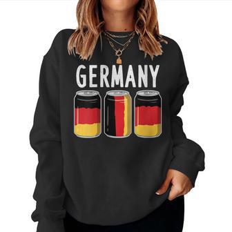 Latas De Bebidas Con La Bandera De Alemania Cuello Sudadera Mujer - Regaloses