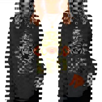 Leo Queen Black Woman With Cap Camo Afro Girl Zodiac Women Sweatshirt - Monsterry