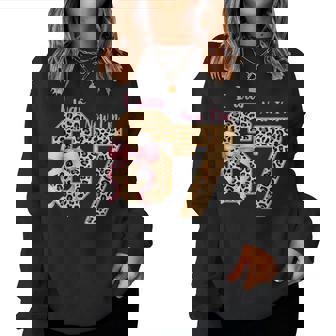 Leopard I Was 6 Now I'm 7 Birthday Girl Bday Party 67 Meme Women Sweatshirt | Seseable FR