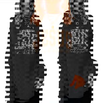 Leopard Jesus The Way Truth Life Christian Bible Religious Women Sweatshirt - Monsterry