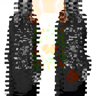 Life Cycle Of A Caterpillar Monarch Butterfly Cocoon Women Sweatshirt - Monsterry