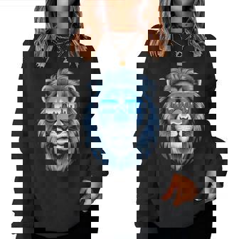 Lions Blue Animal School Sport Fan Lion Women Sweatshirt - Thegiftio