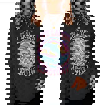 Live Laugh Lobotomy Dolphin Groovy レディーススウェットシャツ - Kawaiitshirt
