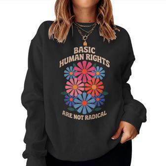 Los Derechos Humanos Básicos Noon Es Radicales Igualdad Feminista In Mangas Sudadera Mujer - Regaloses