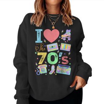 I Love The 70S 1970'S Vintage Style Seventies Retro Party Women Sweatshirt - Thegiftio UK