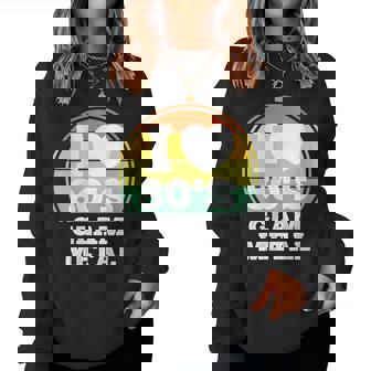 I Love 80S Glam Metal Music Costume De Concert Pour Fête Des Années 80 Sweat-shirt pour femme - Cadeauxyz