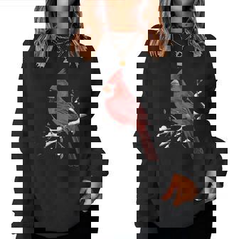 Majestic Red Cardinal Birdwatching Birdwatcher Bird Lover Women Sweatshirt - Thegiftio