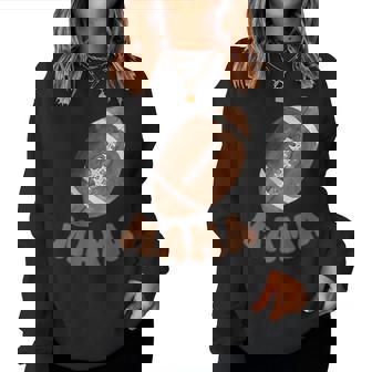 Mama Of The 1 Year Old Football 1St Year Down Birthday Party Women Sweatshirt - Seseable