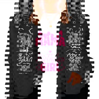 Mama Of The Birthday Girl Cat Kitty Family Matching Women Sweatshirt - Monsterry