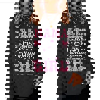 Mama Of The Birthday Girl Family Pink Coquette Bow Women Sweatshirt - Thegiftio