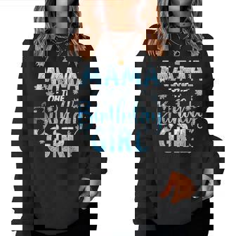 Mama Of The Birthday Girl Snowflakes Themed Matching Women Sweatshirt - Thegiftio