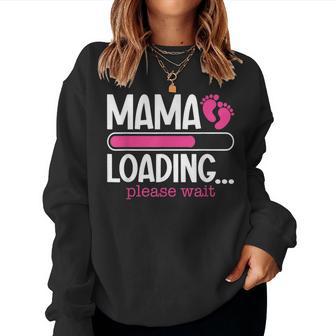 Mama Cargando Por Favor Espere Embarazo Anuncio Maternidad Sudadera Mujer - Regaloses