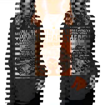 Mental Health Therapist Afro Black History Month Women Sweatshirt | Mazezy