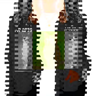 Meowl Brainrot Meme Cat Owl Cursed Women Sweatshirt - Monsterry