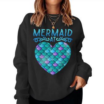 Mermaid At Heart Top Mit Meeresfischschwanz Tiefsee-Meerjungfrauen-Muscheln Sweatshirt Frauen - Geschenkecke