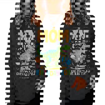 Mom Of The Birthday Party Outfit Dinosaur Squad Mommy Women Sweatshirt | Mazezy