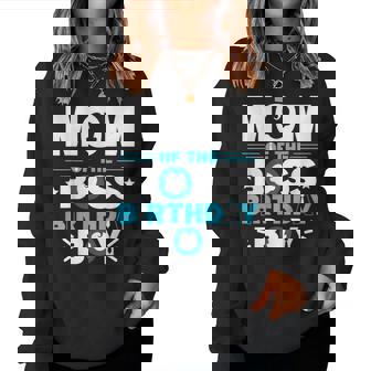 Mom Of The Boss Birthday Boy Baby Decor Family Matching Women Sweatshirt | Seseable CA