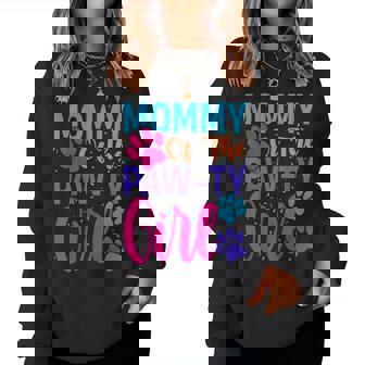 Mommy Of The Birthday Girl Dog Paw Family Matching Party Women Sweatshirt | Mazezy