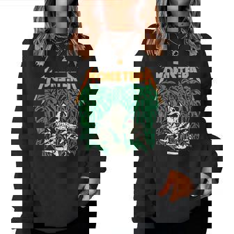 Monstera Skull Plant Lover Grunge Gardener Skeleton Women Sweatshirt - Thegiftio