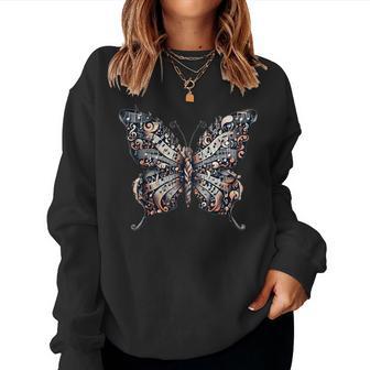 Musical Notes Butterfly Music Musician Women Sweatshirt - Thegiftio UK