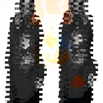 Mystical Sun And Moon With Woman Mystical Flowers Aesthetic Women Sweatshirt - Thegiftio