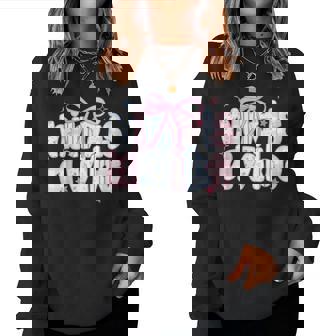 Nine Is A Vibe Coquette 9Th Birthday 9 Years Old Girls Women Sweatshirt | Mazezy