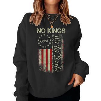 No Kings In America 1776 We The People Usa Flag Patriotic Women Sweatshirt - Thegiftio UK