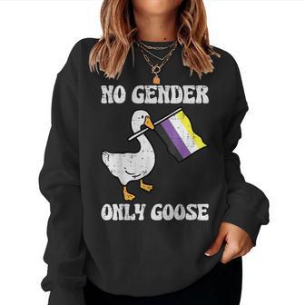 Nobinary No Gender Only Goose Enby Pride Flag Lgbt Men Women Sweatshirt - Thegiftio UK