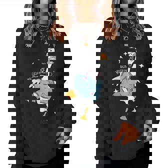 Nurse Silly Goose Pediatric Nurse Appreciation Black Cartoon Humor U-Neck Classic Fit Short Sleeve Size Small -Adult Nurses Nursing Students Women Sweatshirt - Monsterry