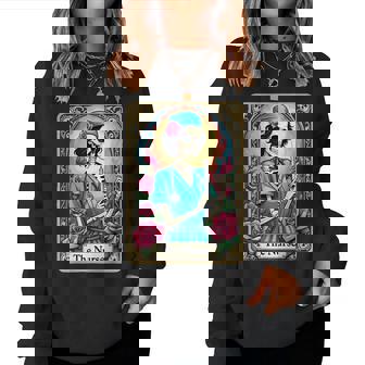 Nurse Skeleton Tarot Card Nursing Nurse Rn Lpn Np Emt Women Sweatshirt | Mazezy