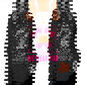 In October We Wear Pink Afro Girls Toddler Breast Cancer Women Sweatshirt | Seseable CA