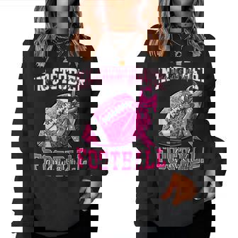 In October We Wear Pink And Watch Football Pink Cancer Women Sweatshirt - Thegiftio