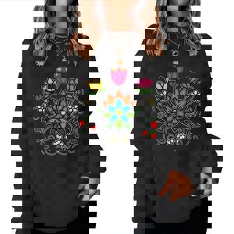 Ojibwe Floral Indigenous Botanical Woodland Wild Flowers Women Sweatshirt | Seseable CA