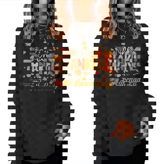 One Thankful Lunch Lady Thanksgiving Fall Turkey Proud Job Women Sweatshirt | Mazezy