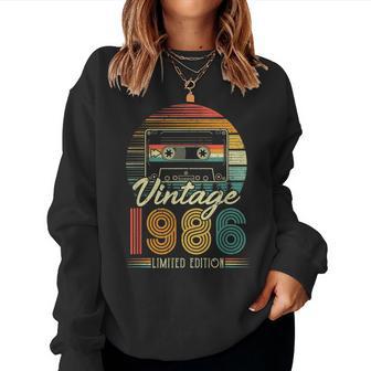 Original 1986 Cumpleañosintage Regalo Leyenda Retro Hombre Y 37 Años Multicolor Talla Manga Larga Algodón Y Poliéster Sudadera Mujer - Regaloses