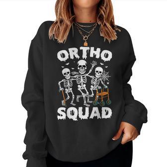 Ortho Squad Skeleton Rn Orthopedic Nurse Halloween Women Sweatshirt - Thegiftio UK