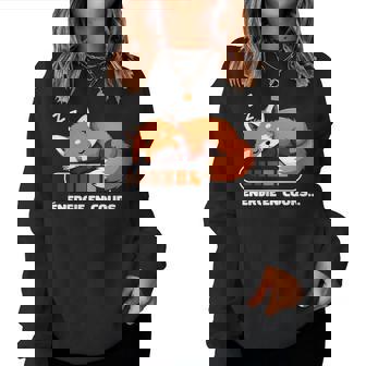 Panda Rouxieste En Cours Énergie En Coursommeil Flemme Manche Longue Sweat-shirt pour femme - Cadeauxyz