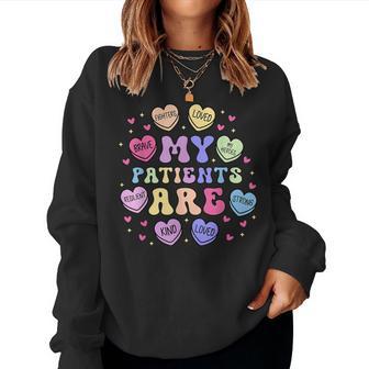 My Patients Are Candy Heart Nurse Doctor Healthcare Workers Women Sweatshirt - Thegiftio