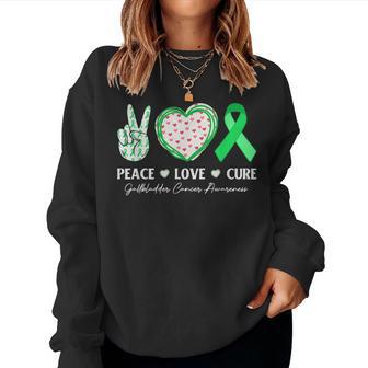 Peace Love Cure Gallbladder Cancer Awareness For Men Women Sweatshirt - Thegiftio UK