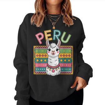 Peru Llama Peruvian Roots Peru Heritage Women Sweatshirt | Mazezy