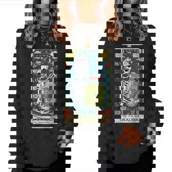 The Pickle Lover Tarot Card Messy Bun Women Sweatshirt | Mazezy