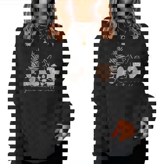 Plants Cats Coffee Cat Lover Gardening Succulent Plants For Women Women Sweatshirt - Thegiftio