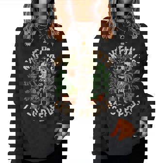 More Plants Less People Skeleton Plant Lover Women Sweatshirt - Monsterry